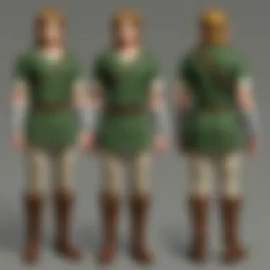 Fan artwork depicting Link in various outfits showcasing his pants