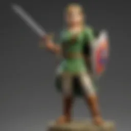 Ocarina of Time amiibo in a vibrant display