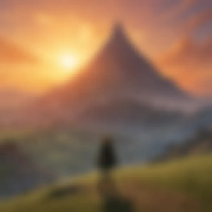 A vibrant sunset over Hyrule, representing the emotional depth of the story