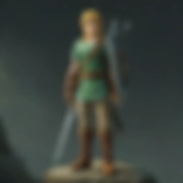 Depiction of Link in a dynamic action pose, highlighting his heroic journey