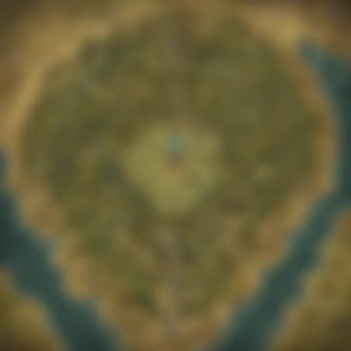 A detailed map showcasing various regions of Hyrule