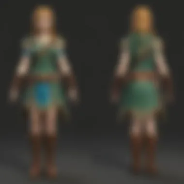 Detailed close-up of the fabric textures used in Zelda costumes