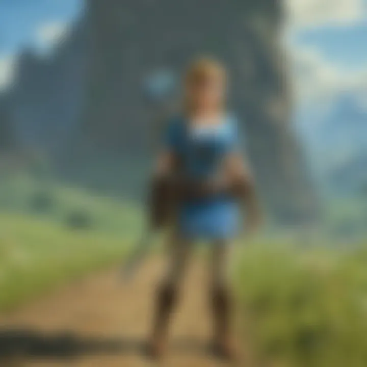 Link engaging with various environmental elements in the game