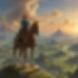 A breathtaking view of Hyrule's landscapes showcasing the open world