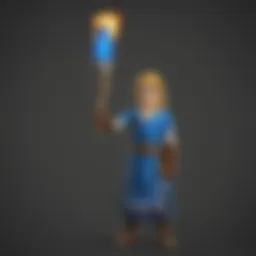The Bluefire Torch illuminating a dark cave