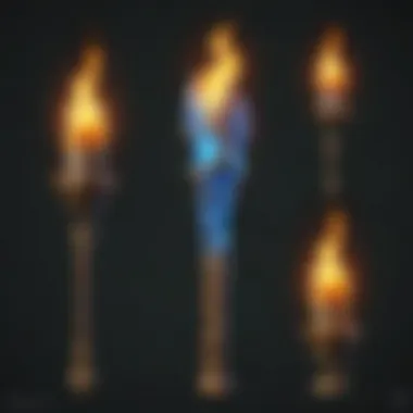 Close-up of the mystical flames of the Bluefire Torch