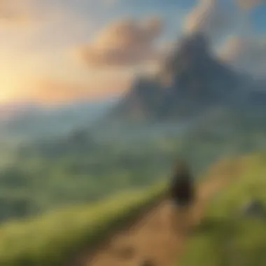 A Glimpse of Hyrule's Majestic Landscape Scenic landscape of Hyrule showcasing the beauty of Breath of the Wild.
