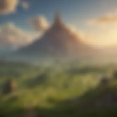 The Expansive World of Hyrule A breathtaking landscape of Hyrule recreated in Unreal Engine, showcasing stunning graphics and detail.