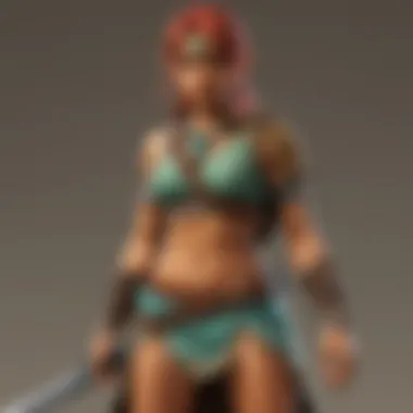 Gerudo Link in action within a vibrant game environment