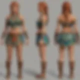 Detailed view of the Gerudo Link costume showcasing intricate patterns