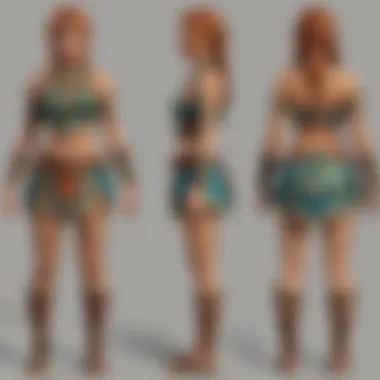 Detailed view of the Gerudo Link costume showcasing intricate patterns