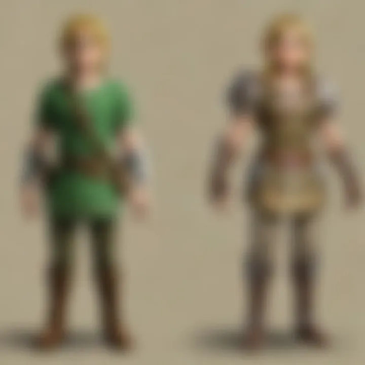 Iconic characters from the Zelda franchise with updated designs