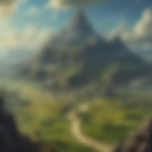 A breathtaking view of Hyrule's landscape showcasing the vastness of the land.