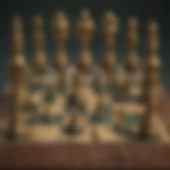 An artistic representation of chess pieces embodying Zelda's key characters