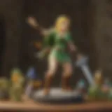 Amiibo figures featuring characters from the Zelda franchise arranged artistically