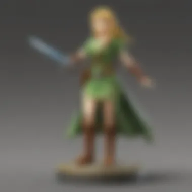 Close-up of an exclusive Zelda Amiibo figure