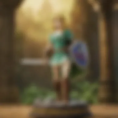 Gaming Experience with Zelda Amiibo A gaming setup featuring a Zelda game and amiibo interaction