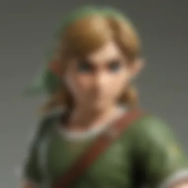 Detailed View of Link Amiibo A close-up of a Link amiibo figure showcasing its intricate details
