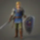 Link in battle stance with enemies approaching