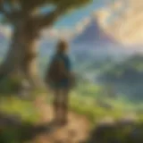 Link in front of a vast landscape