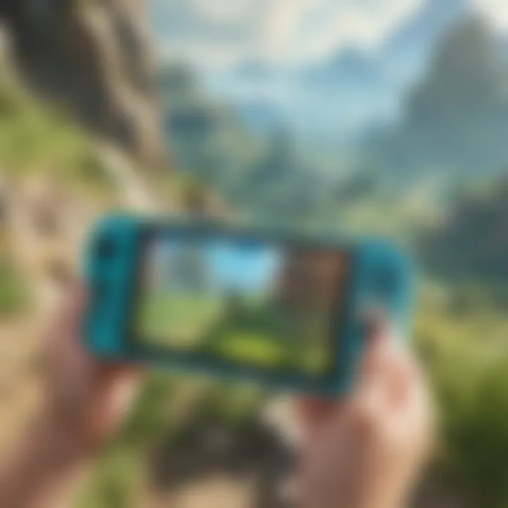 Switch Lite showcasing Breath of the Wild gameplay