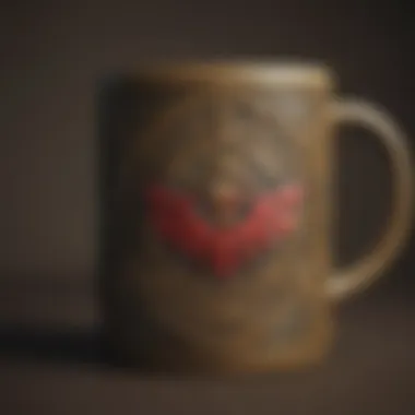 Close-up of intricate details on a handcrafted Legend of Zelda mug