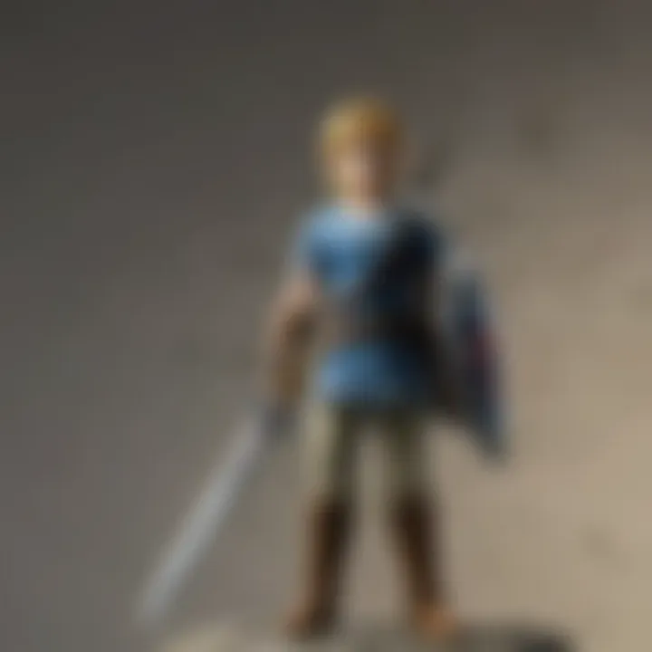 An intricate depiction of Link wielding the Master Sword