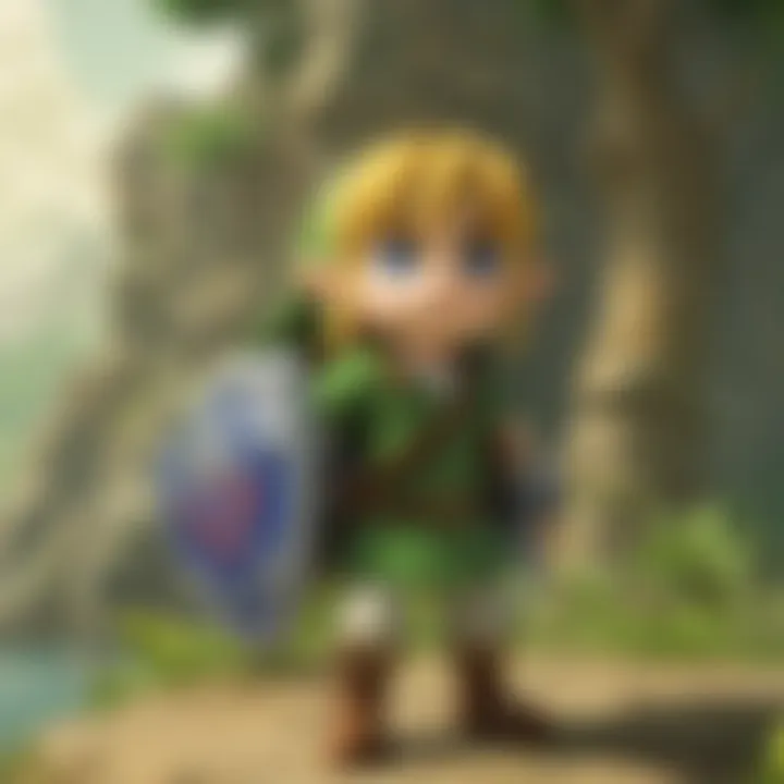 Link in his iconic adventure pose, ready to embark on his quest