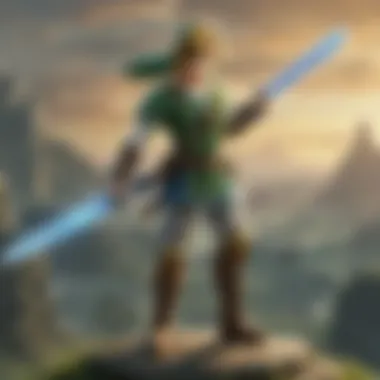 A close-up of Link wielding his iconic Master Sword