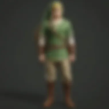 Detailed representation of Link's iconic green tunic and hat