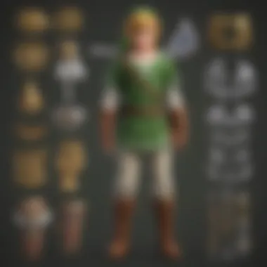 Visual showcasing the materials used in crafting Link's costume