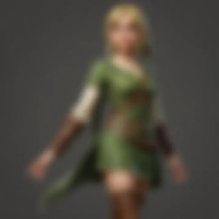 Artistic representation of Linkle in a dynamic pose, embodying her character traits