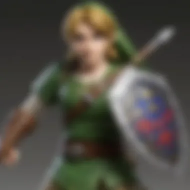 Close-up view revealing intricate details of the Link Amiibo's design.