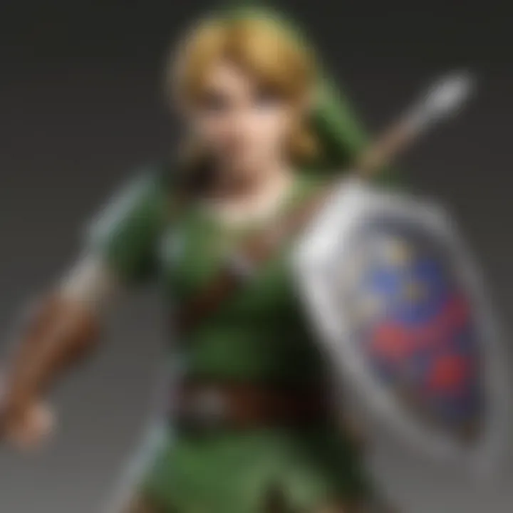 Close-up view revealing intricate details of the Link Amiibo's design.