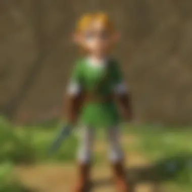 An engaging scene depicting Link tackling a classic puzzle