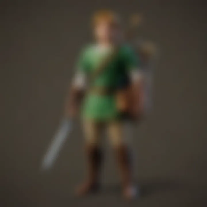An illustration of Link engaging in a significant gameplay mechanic from the original title