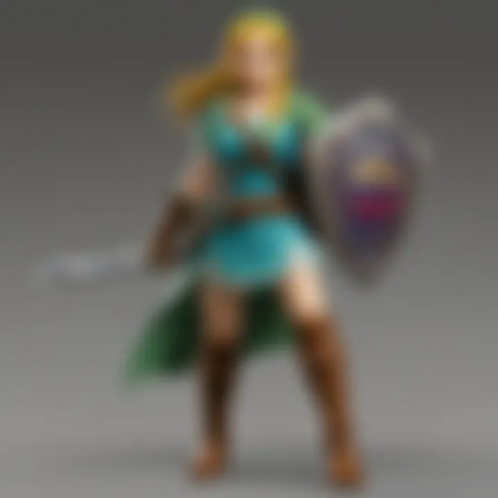 A collection of Zelda action figures showcasing various characters in dynamic poses.