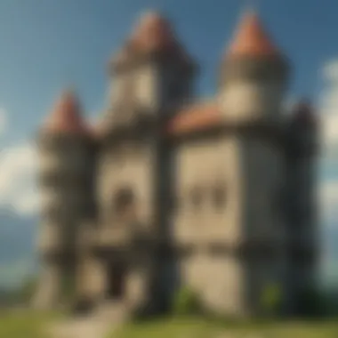 Majestic Architecture of Hyrule Castle A panoramic view of Hyrule Castle showcasing its majestic architecture
