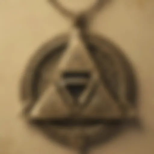 Close-up view of the Triforce necklace showcasing its intricate design and craftsmanship