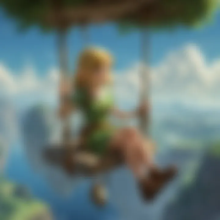 A thematic representation of the Sky Island swing's narrative significance within the Zelda universe.