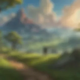 A serene landscape of Hyrule showcasing the beauty of nature in Breath of the Wild