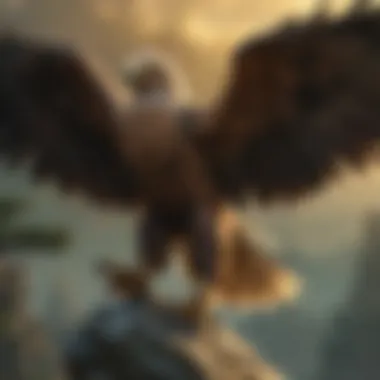 The Great Eagle interacting with Link in a pivotal moment