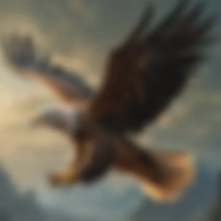 Majestic Great Eagle soaring above the landscapes of Hyrule