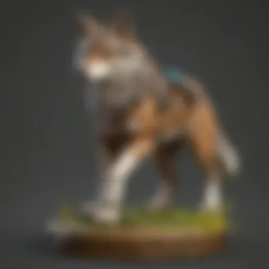 Wolf Amiibo in action within a Zelda game environment