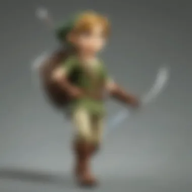 Gameplay scene featuring Young Link amiibo in action