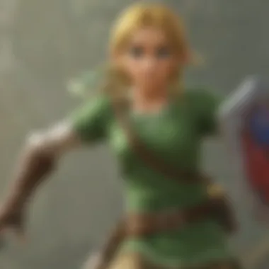 Link engaging in combat with a formidable enemy