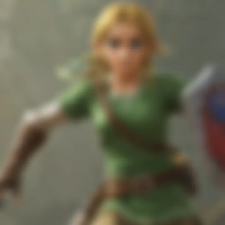 Link engaging in combat with a formidable enemy