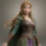 Close-up view of the Twilight Princess Zelda Amiibo showcasing intricate details.