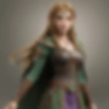 Close-up view of the Twilight Princess Zelda Amiibo showcasing intricate details.