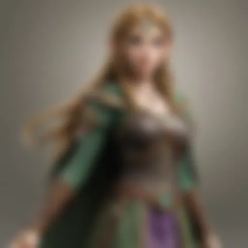 Close-up view of the Twilight Princess Zelda Amiibo showcasing intricate details.